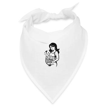 Coming Soon Baby Schwanger Schwangerschaft - Bandana - Weiß - Vorne