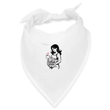 Coming Soon Baby Schwanger Schwangerschaft - Bandana - Weiß - Vorne
