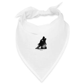 Die heulenden Wölfe unter dem Sternenhimmel - Bandana - Weiß - Vorne