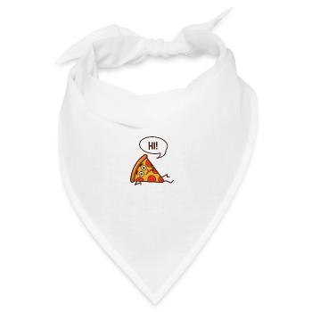 Pizza Pizzaschnitte Pizzastück - Bandana - Weiß - Vorne