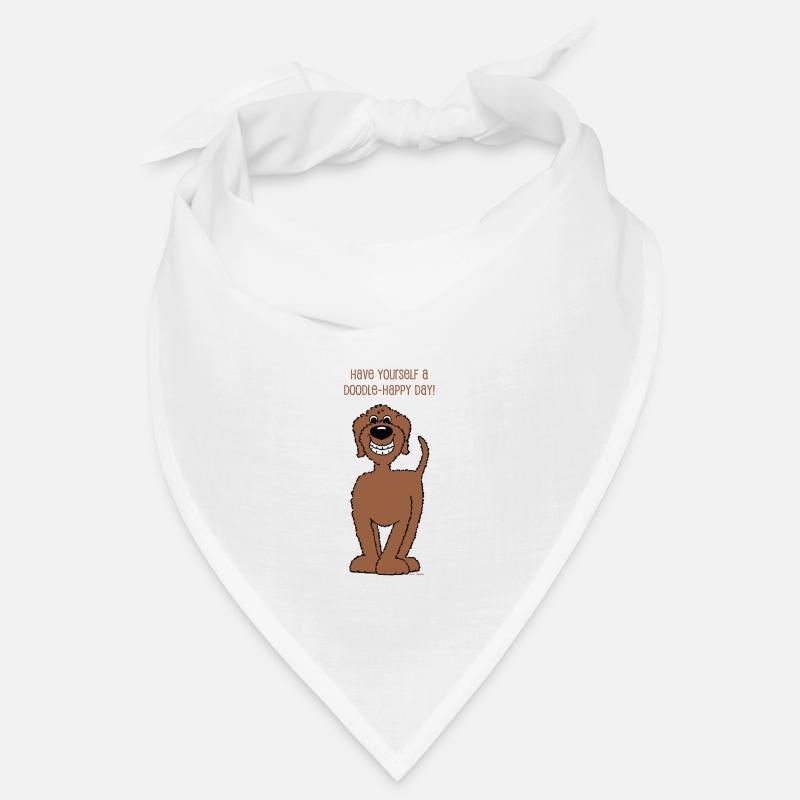 Doodle braun Smile - Bandana - Weiß