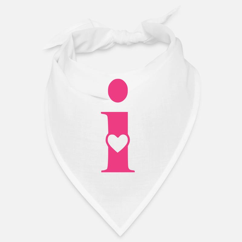 Buchstabe i Anfangsbuchstabe mit Herz Bandana