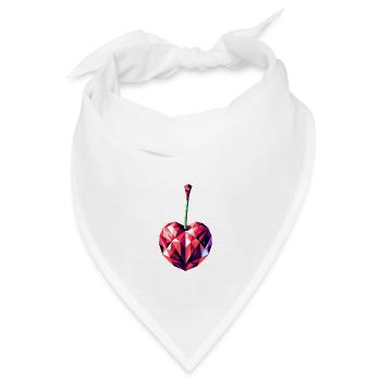 Geometrische Kirschfreude: Lebendige Polygonkunst - Bandana - Weiß - Vorne