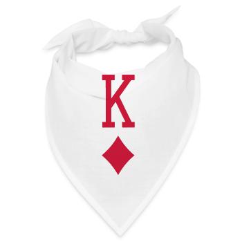 König der Diamanten Spielkarte Diamant Anzug Glücksspiel - Bandana - Weiß - Vorne