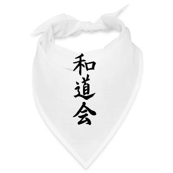 Wado Kai Karate Japanisch geschrieben Black Kanji - Bandana - Weiß - Vorne