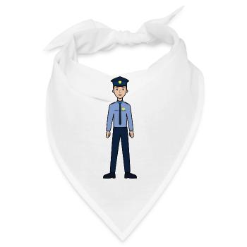 Polizist - Bandana - Weiß - Vorne