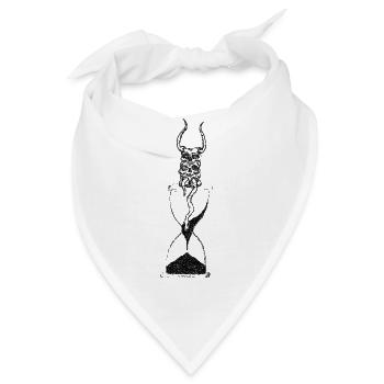 Sanduhr Totenkopf Rock Metal - Bandana - Weiß - Vorne
