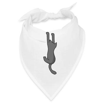 Verspielte graue Katze, liebe Katzen - Bandana - Weiß - Vorne