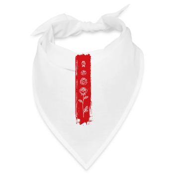 Vertikale Rosen-Pinselkunst - Bandana - Weiß - Vorne