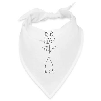 bat. (schwarze Linien, von Leni Riosa) - Bandana - Weiß - Vorne