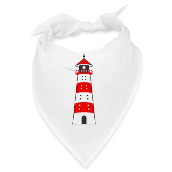 Leuchtturm weiß-rot - Bandana - Weiß - Vorne