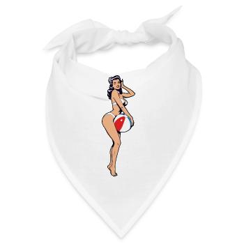 Pin-up-Strandball-Druck - Bandana - Weiß - Vorne