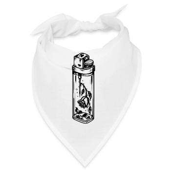 Faded Rose in einem Helleren – Dark Gothic - Bandana - Weiß - Vorne