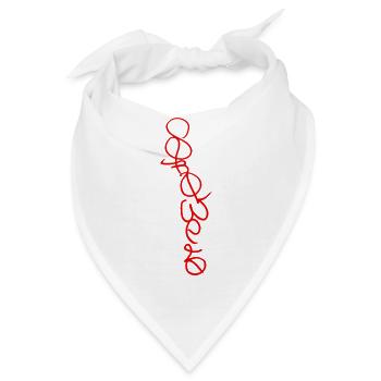 Rote Kontinuierliche Linienkunst - Srowes - Bandana - Weiß - Vorne