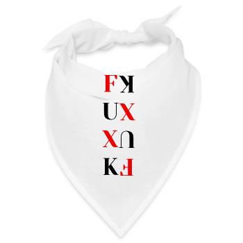 Rot-Schwarz-Typografieblock - Bandana - Weiß - Vorne