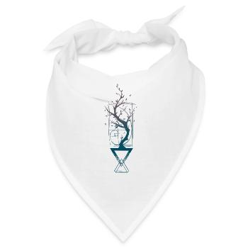 Geometrischer Baum - Bandana - Weiß - Vorne