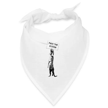 Erdmänchen / Fuck the Systtem - Bandana - Weiß - Vorne