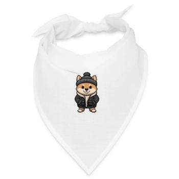 Shiba Inu Hund Stylisch - Bandana - Weiß - Vorne