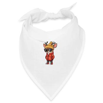 Hirsch Winter - Bandana - Weiß - Vorne