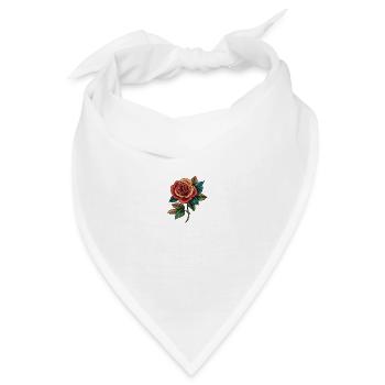 Rose Blume - Bandana - Weiß - Vorne