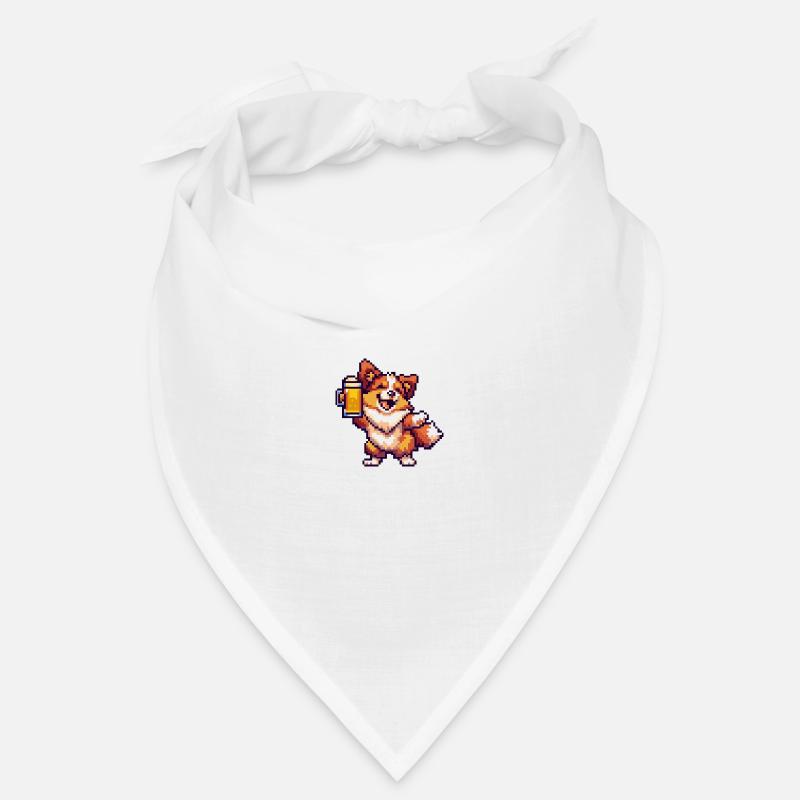 Border Collie Dog Beer Pixel Bandana
