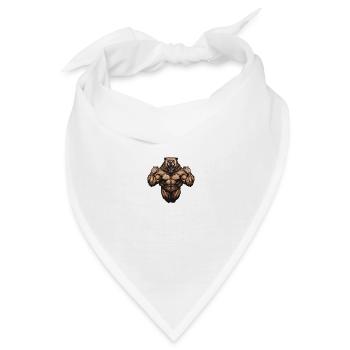 Bär Grizzly Muskeln - Bandana - Weiß - Vorne