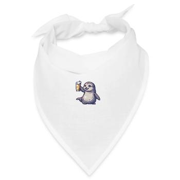 Robbe Tier Bier Pixel - Bandana - Weiß - Vorne