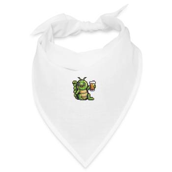 Wurm Bier Pixel - Bandana - Weiß - Vorne