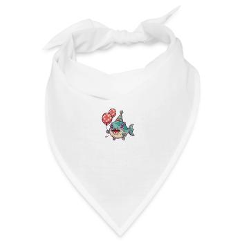 Piranha Fische Geburtstag Comic - Bandana - Weiß - Vorne