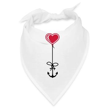 anker herz matrose kapitaen seemann schiff boot me - Bandana - Weiß - Vorne