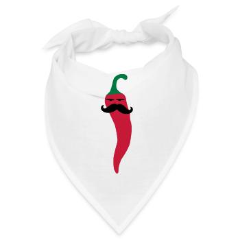 hot chili moustache gemüse vegan mexican - Bandana - Weiß - Vorne