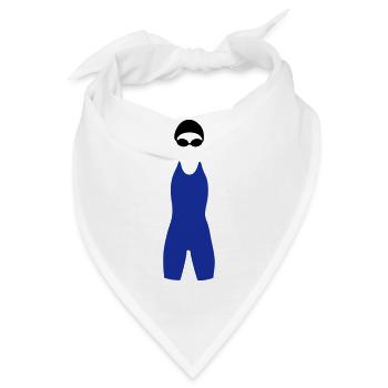 Schwimmerin Silhouette - Bandana - Weiß - Vorne
