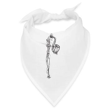 Saxophon - Bandana - Weiß - Vorne