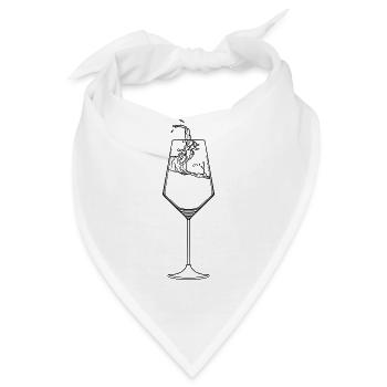 Weinglas mit Wein - Bandana - Weiß - Vorne