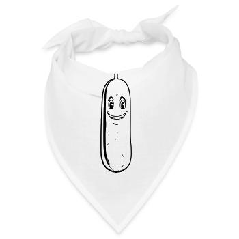 Gurke Umrisse - Bandana - Weiß - Vorne