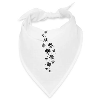 Blumen Glitzer - Bandana - Weiß - Vorne