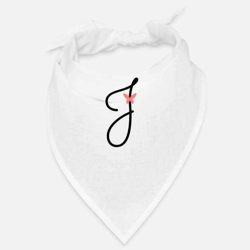 Letter J Butterfly Letter Bandana