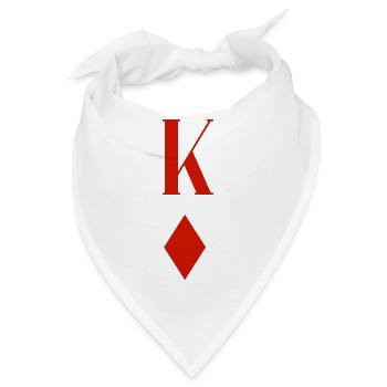 Karo König, King of Diamonds - Bandana - Weiß - Vorne