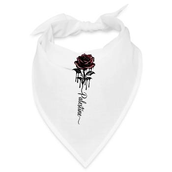 Palästina Schwarze Rose - Bandana - Weiß - Vorne