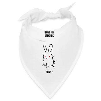 Lustiges, lustiges Bild eines bösen Kaninchens / Kaninchens - Bandana - Weiß - Vorne
