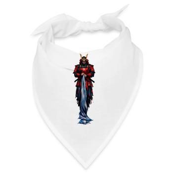Roter Krieger Samurai Mantel - Bandana - Weiß - Vorne