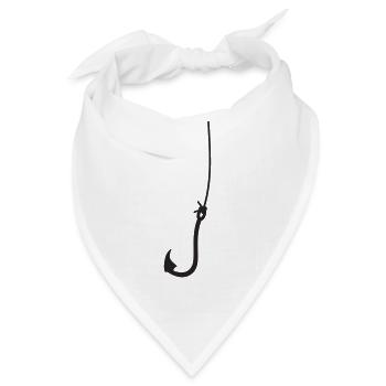 Angelhaken / fish hook (1c) - Bandana - Weiß - Vorne