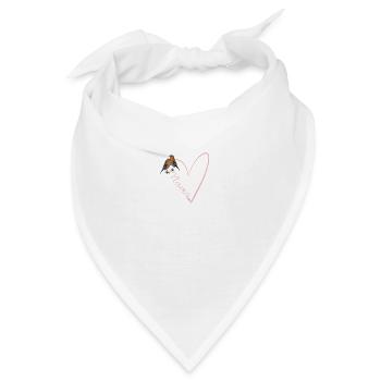 Mama Rotkehlchen mit Herz Geschenk Muttertag - Bandana - Weiß - Vorne