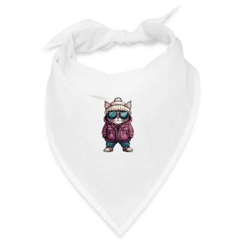 Katze Winter - Bandana - Weiß - Vorne