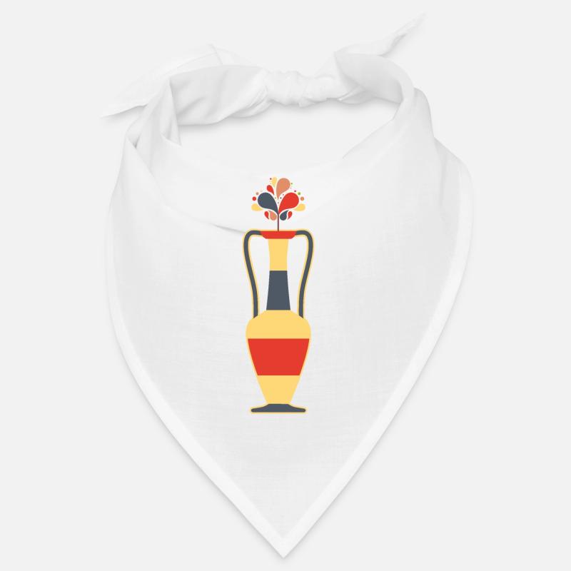 Vase à fleurs avec des fleurs abstraites, style rétro Bandana