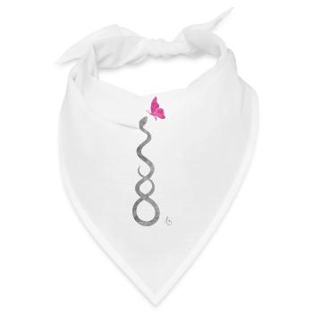 Schlange küsst Schmetterling - Bandana - Weiß - Vorne