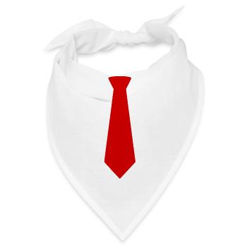Rote Krawatte - Bandana - Weiß - Vorne