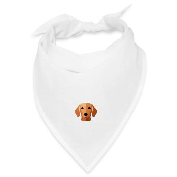 Kleiner süßer Dackelkopf Karamell - Bandana - Weiß - Vorne