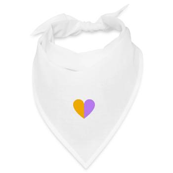Zweifarbiges Herz gelb-flieder - Bandana - Weiß - Vorne