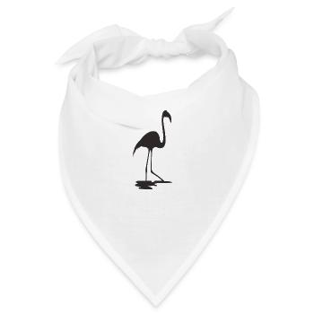 Flamingo Schwarz - Bandana - Weiß - Vorne